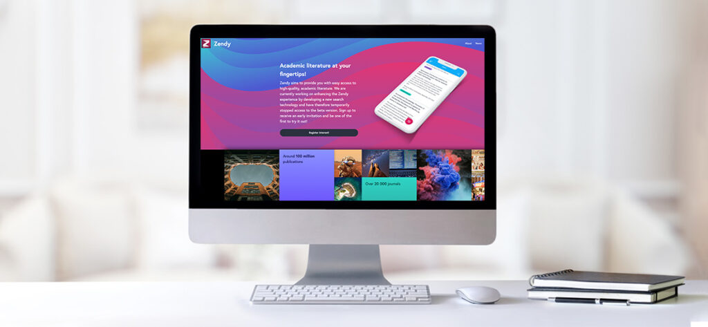 Zendy website on a Mac.