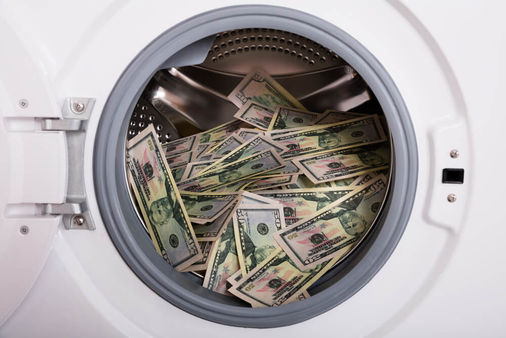 Money in washing machine. 