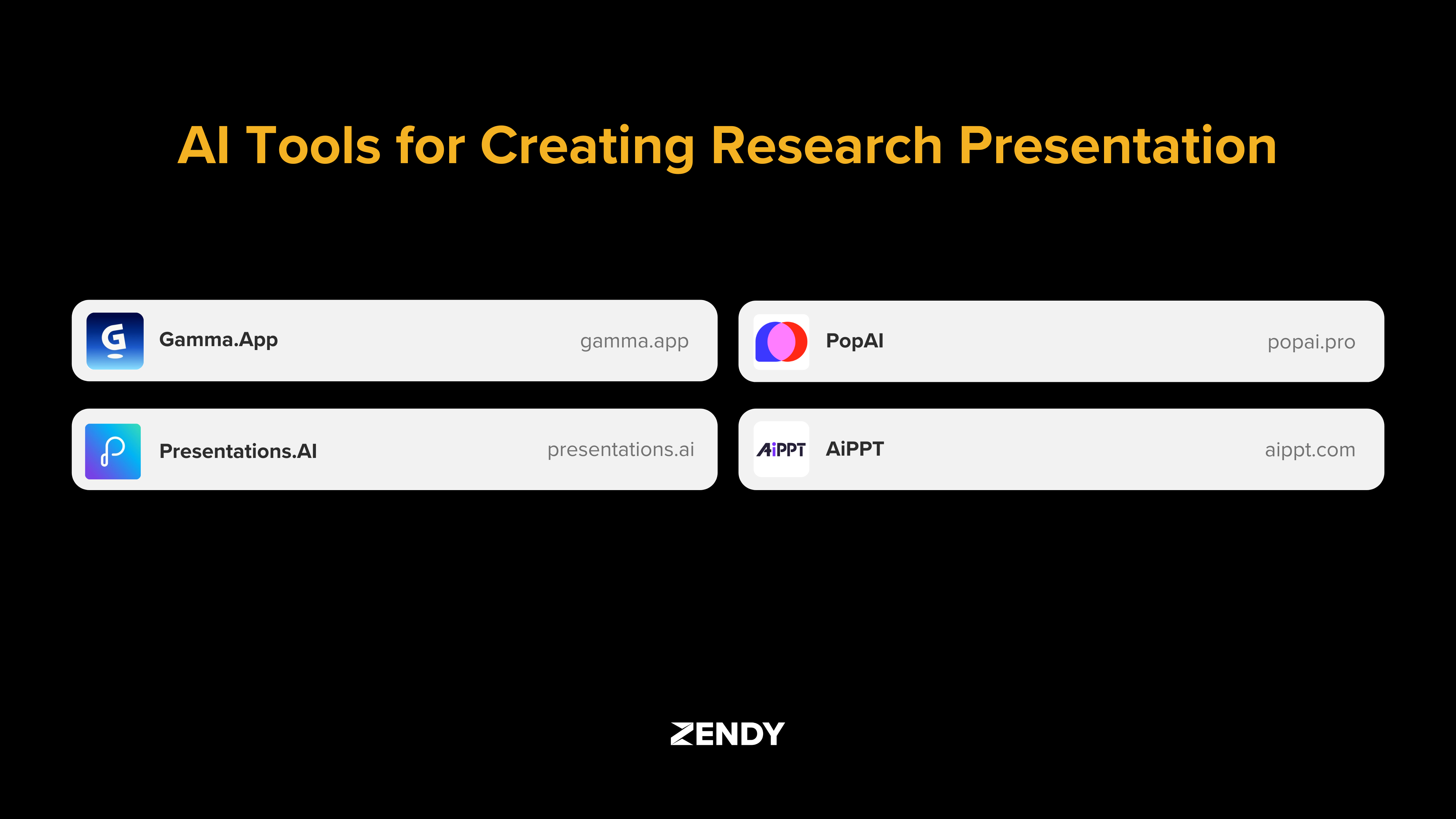 list of AI Tools for Creating Research Presentations