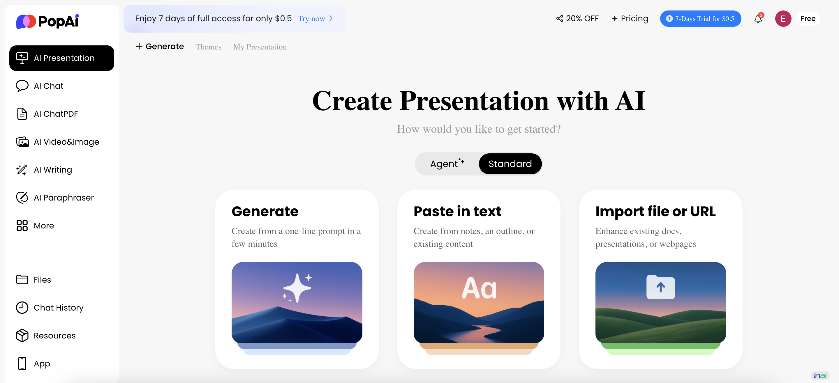 pop.ai create presentation with AI